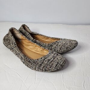 Lucky Brand EMMIE Women's Size 7.5 Tweed Ballet Flats Textured Multicolor Career